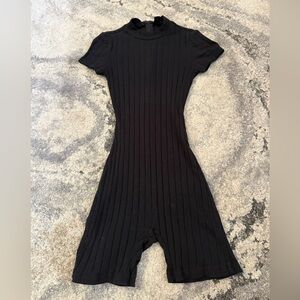 Black Ribbed Knit Top